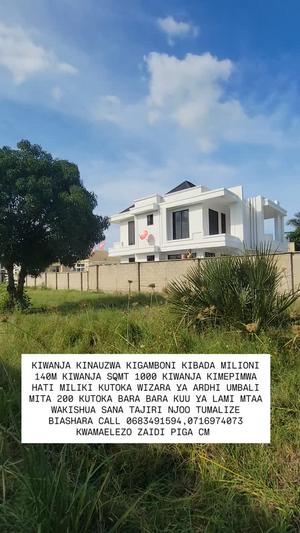 Kiwanja kinauzwa Kibada, Dar Es Salaam sqm 1000