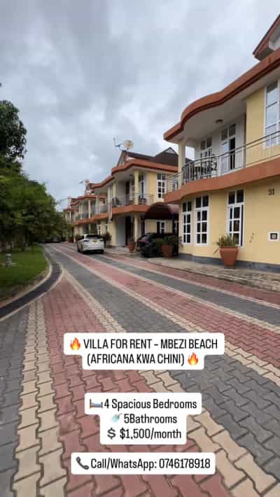 Villa ya vyumba vinne inapangishwa Mbezi Beach, Dar Es Salaam