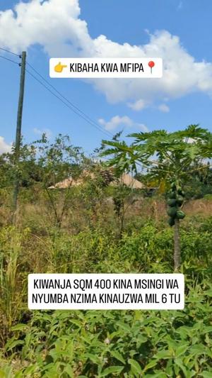 Kiwanja kinauzwa Kibaha Kwa Mfipa, Pwani (400 sqm)