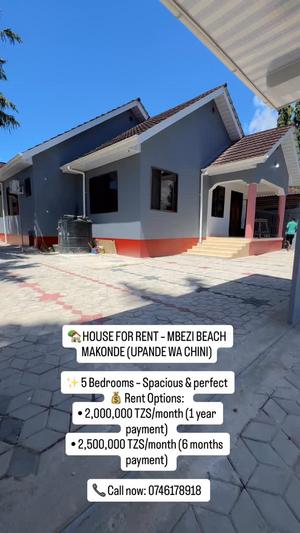 5 Bedrooms House for Rent in Mbezi Beach Makonde, Dar Es Salaam