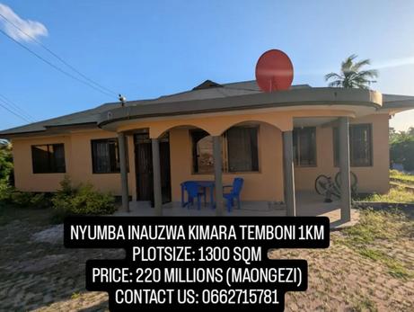Nyumba ya vyumba vitatu inauzwa Kimara Temboni, Dar Es Salaam (1300 sqm) Nyumba ya vyumba vitatu inauzwa Kimara Temboni, Dar Es Salaam (1300 sqm)