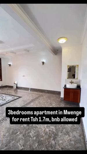 3 Bedrooms Apartment for Rent in Mwenge, Dar Es Salaam