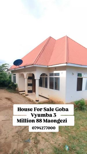 Nyumba ya vyumba vitatu inauzwa Goba, Dar Es Salaam (400 sqm)