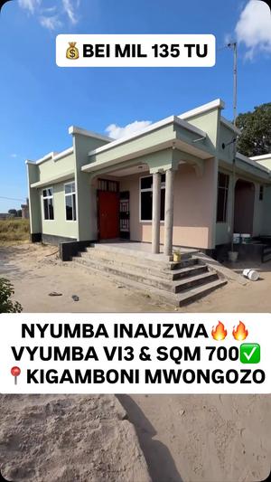 3 Bedrooms House for Sale in Kigamboni Mgongo, Dar Es Salaam (700 sqm)