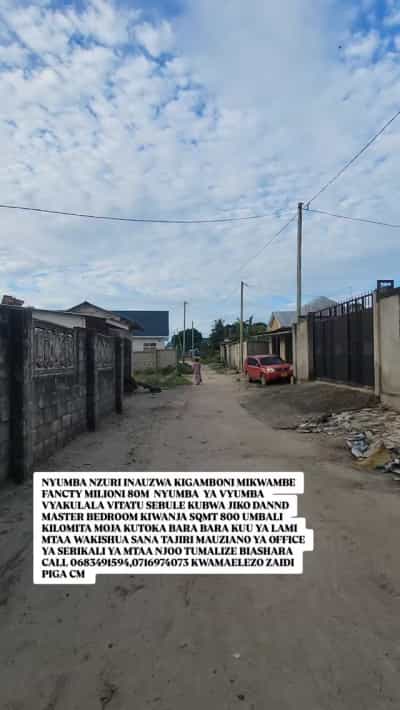Nyumba ya vyumba vitatu inauzwa Kigamboni Mikwambe, Dar Es Salaam (800 sqm)