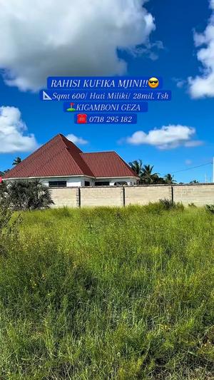 Plot for sale in Kigamboni Geza, Dar Es Salaam sqm 600 Plot for sale in Kigamboni Geza, Dar Es Salaam sqm 600
