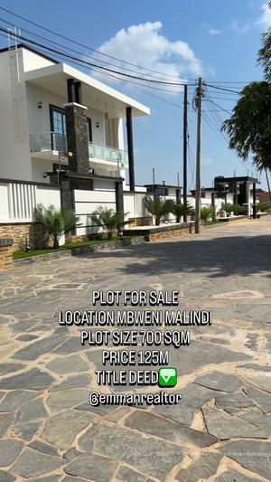 Kiwanja kinauzwa Mbweni Malindi, Dar Es Salaam (700 sqm)