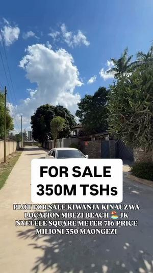 Kiwanja kinauzwa Mbezi Beach, Dar Es Salaam sqm 716 Kiwanja kinauzwa Mbezi Beach, Dar Es Salaam sqm 716