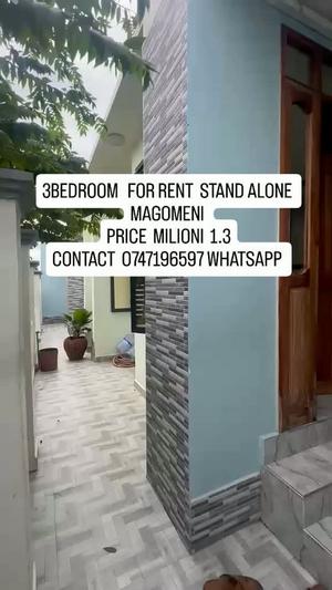 Nyumba ya vyumba vitatu inapangishwa Magomeni, Dar Es Salaam