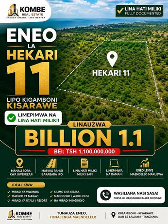 Plot for sale in Kigamboni Kisarawe, Dar Es Salaam acre 11