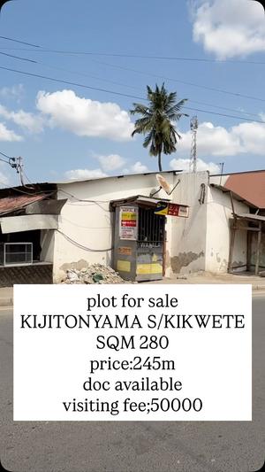 Kiwanja kinauzwa Kijitonyama, Dar Es Salaam (280 sqm)
