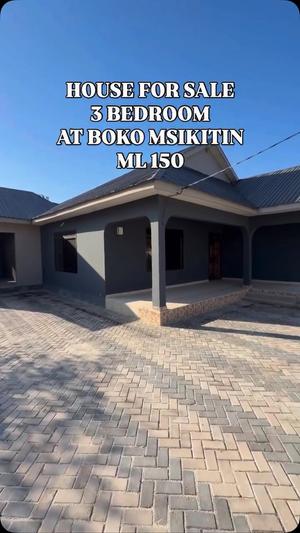 Nyumba ya vyumba vitatu inauzwa Boko Msikitin, Dar Es Salaam (600 sqm)