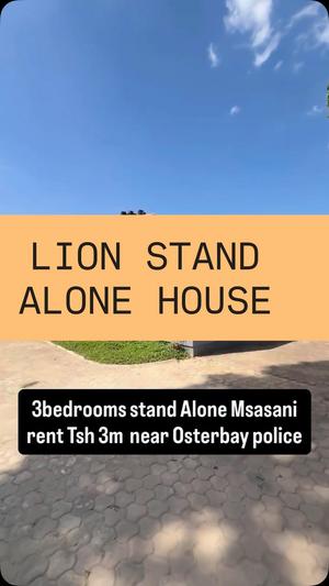 Nyumba ya vyumba vitatu inapangishwa Msasani, Dar Es Salaam
