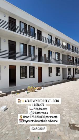 Apartment ya vyumba viwili inapangishwa Goba Lastanza, Dar Es Salaam
