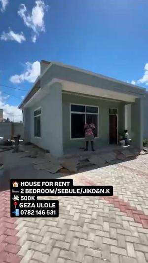 Nyumba ya vyumba viwili inapangishwa Kigamboni Geza Ulole, Dar Es Salaam