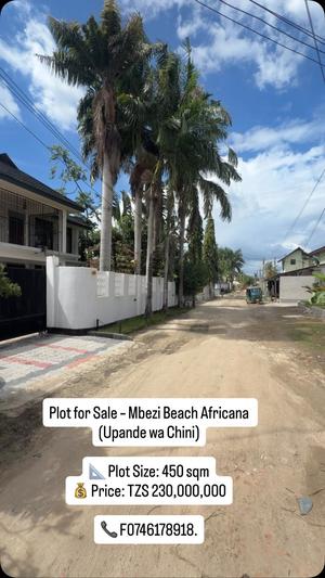 Kiwanja kinauzwa Mbezi Beach Africana, Dar Es Salaam (450 sqm)