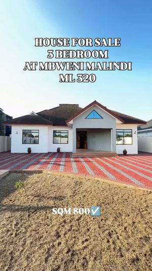 Nyumba ya vyumba vitatu inauzwa Mbweni Malindi, Dar Es Salaam (800 sqm) Nyumba ya vyumba vitatu inauzwa Mbweni Malindi, Dar Es Salaam (800 sqm)