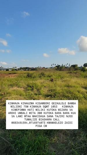 Plot for sale in Gezaulole, Dar Es Salaam sqm 1053 Plot for sale in Gezaulole, Dar Es Salaam sqm 1053