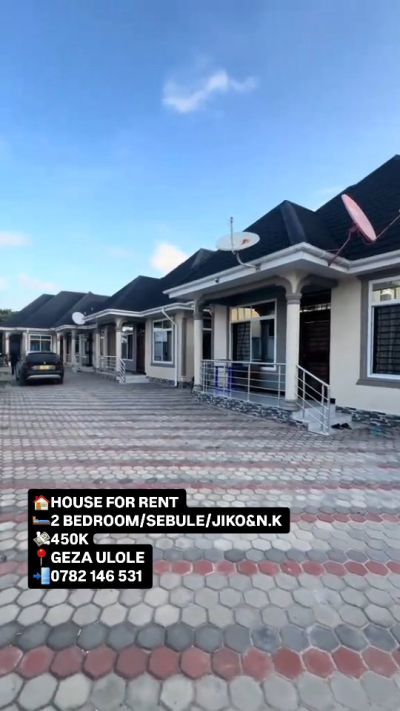 Nyumba ya vyumba viwili inapangishwa Kigamboni, Dar Es Salaam