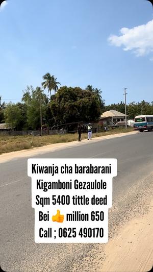 Plot for sale in Kigamboni Gezaulole, Dar Es Salaam sqm 5400 Plot for sale in Kigamboni Gezaulole, Dar Es Salaam sqm 5400