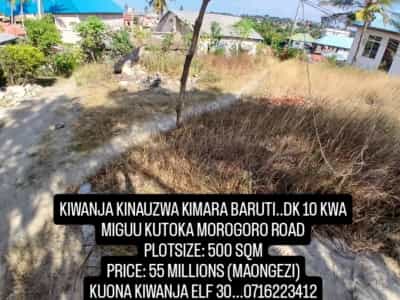 Kiwanja kinauzwa Kimara Baruti, Dar Es Salaam (500 sqm)