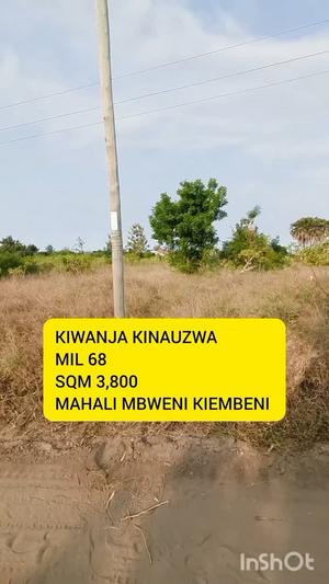 Kiwanja kinauzwa Mbweni Kiembeni, Dar Es Salaam sqm 3800