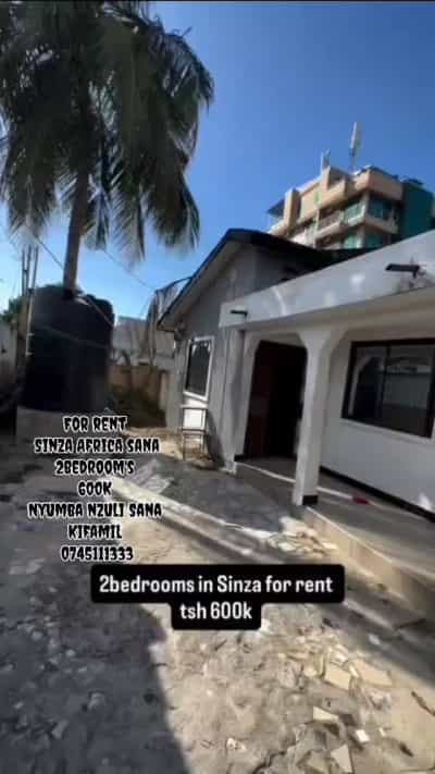 Nyumba ya vyumba viwili inapangishwa Sinza, Dar Es Salaam