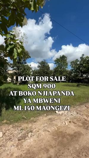 Plot for sale in Boko Njiapanda, Dar Es Salaam sqm 900