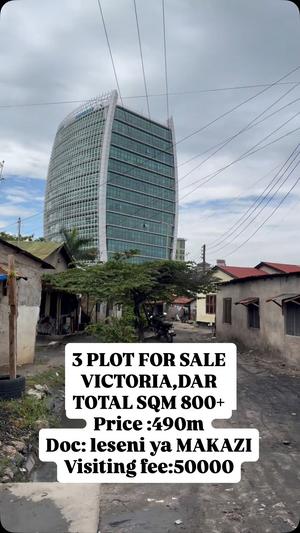 Kiwanja kinauzwa Victoria, Dar Es Salaam sqm 800