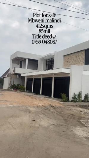 Kiwanja kinauzwa Mbweni Malindi, Dar Es Salaam sqm 412 Kiwanja kinauzwa Mbweni Malindi, Dar Es Salaam sqm 412