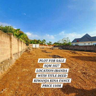 Kiwanja kinauzwa Ibanda, Mwanza (1027 sqm) Kiwanja kinauzwa Ibanda, Mwanza (1027 sqm)