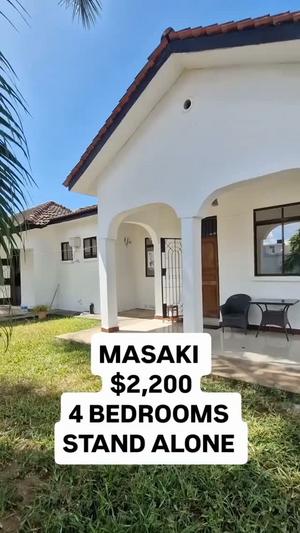Nyumba ya vyumba vinne inapangishwa Masaki, Dar Es Salaam