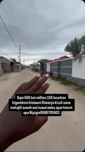 Plot for sale in Kigamboni Kisiwani, Dar Es Salaam sqm 650