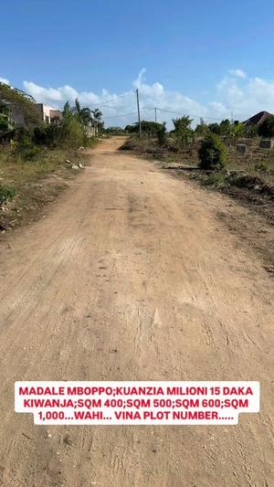 Plots for sale in Madale Mboppo, Dar Es Salaam sqm 400 Plots for sale in Madale Mboppo, Dar Es Salaam sqm 400