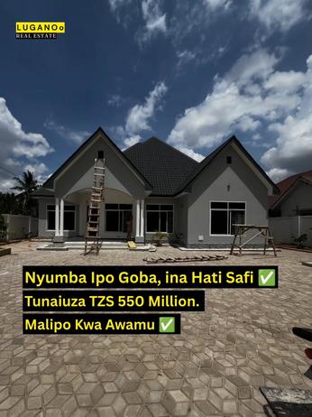 Nyumba ya vyumba vinne inauzwa Goba Kwa Awadhi, Ubungo, Dar Es Salaam (800 sqm)