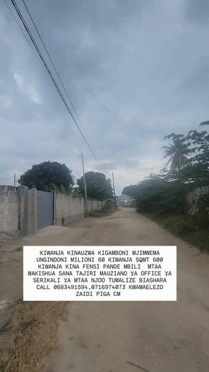 Kiwanja kinauzwa Kigamboni Mjimwema Ungindoni, Dar Es Salaam (600 sqm)