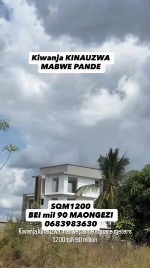 Kiwanja kinauzwa Mabwepande, Dar Es Salaam (1200 sqm) Kiwanja kinauzwa Mabwepande, Dar Es Salaam (1200 sqm)