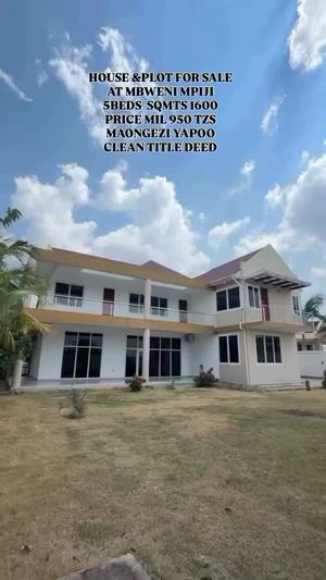 Nyumba ya vyumba vitano inauzwa Mbweni Mpiji, Dar Es Salaam (1600 sqm)