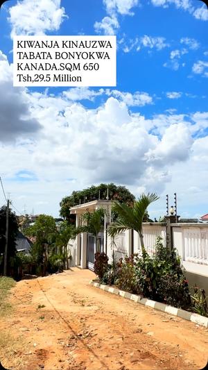 Kiwanja kinauzwa Tabata Bonyokwa Kanada, Dar Es Salaam sqm 650 Kiwanja kinauzwa Tabata Bonyokwa Kanada, Dar Es Salaam sqm 650