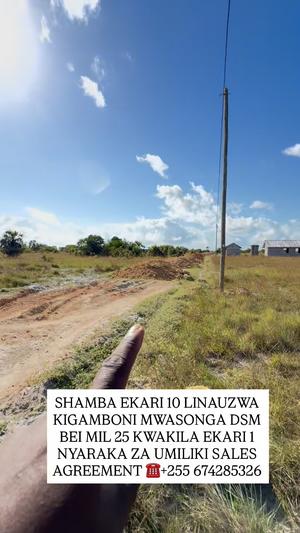 Shamba linauzwa Kigamboni Mwasonga, Dar Es Salaam (10 acre)