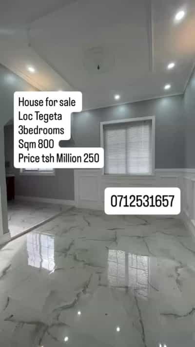 Nyumba ya vyumba vitatu inauzwa Tegeta, Dar Es Salaam (800 sqm)