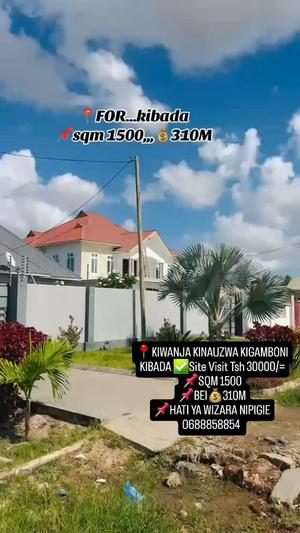 Kiwanja kinauzwa Kibada, Dar Es Salaam sqm 1500 Kiwanja kinauzwa Kibada, Dar Es Salaam sqm 1500