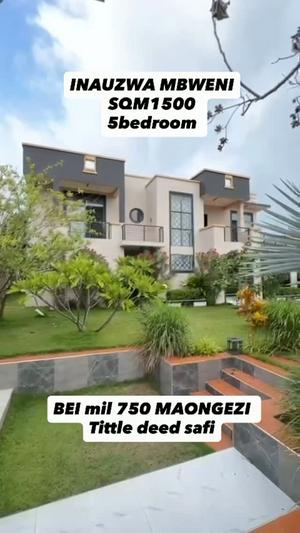 Nyumba ya vyumba vitano inauzwa Mbweni Mipiji, Dar Es Salaam (1500 sqm) Nyumba ya vyumba vitano inauzwa Mbweni Mipiji, Dar Es Salaam (1500 sqm)