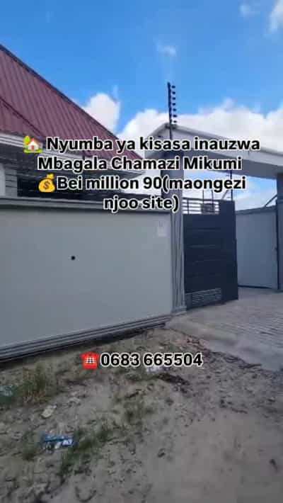 Nyumba ya vyumba vinne inauzwa Mbagala Chamazi Mikumi, Dar Es Salaam Nyumba ya vyumba vinne inauzwa Mbagala Chamazi Mikumi, Dar Es Salaam