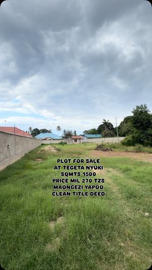 Plot for sale in Tegeta Nyuki, Dar Es Salaam sqm 1500 Plot for sale in Tegeta Nyuki, Dar Es Salaam sqm 1500