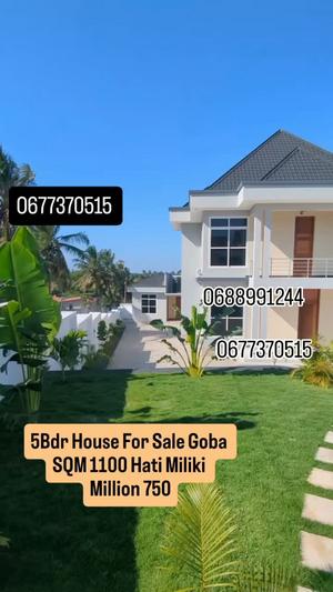Nyumba ya vyumba vinne inauzwa Goba Center, Dar Es Salaam (1100 sqm) Nyumba ya vyumba vinne inauzwa Goba Center, Dar Es Salaam (1100 sqm)