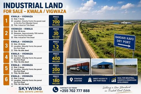Kiwanja (Industrial Plot) inauzwa Kwala Vigwaza, Pwani (7 acre)