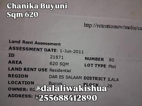 Residential Plot for Sale in Chanika Buyuni, Dar Es Salaam (620 sqm) Residential Plot for Sale in Chanika Buyuni, Dar Es Salaam (620 sqm)