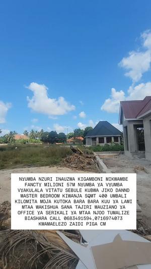 Nyumba ya vyumba vitatu inauzwa Mikwambe, Kigamboni, Dar Es Salaam (400 sqm)