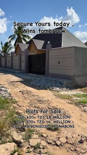 Kiwanja kinauzwa Mwuongozo Kigamboni, Dar Es Salaam (400 sqm) Kiwanja kinauzwa Mwuongozo Kigamboni, Dar Es Salaam (400 sqm)